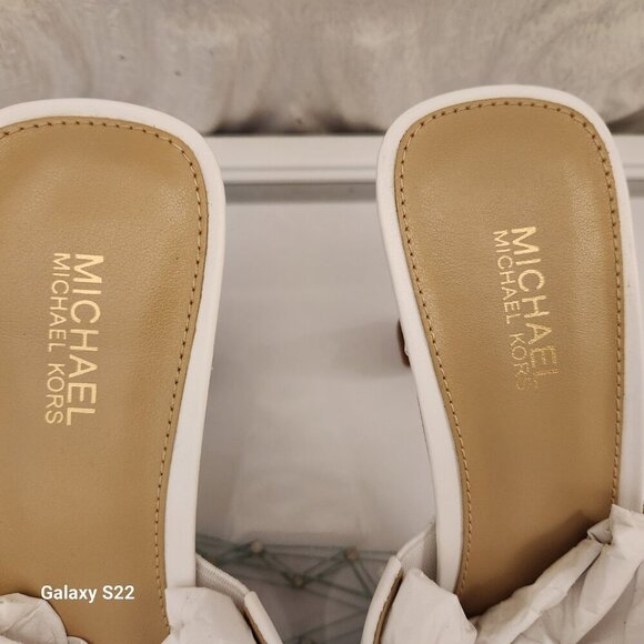 Michael Kors Clara Mule Leather Sandals Optic White Size 6. NIB. - Picture 5 of 11